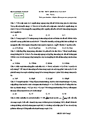 Kỳ thi THPT quốc gia Vật lí năm 2017 - Mã đề 169